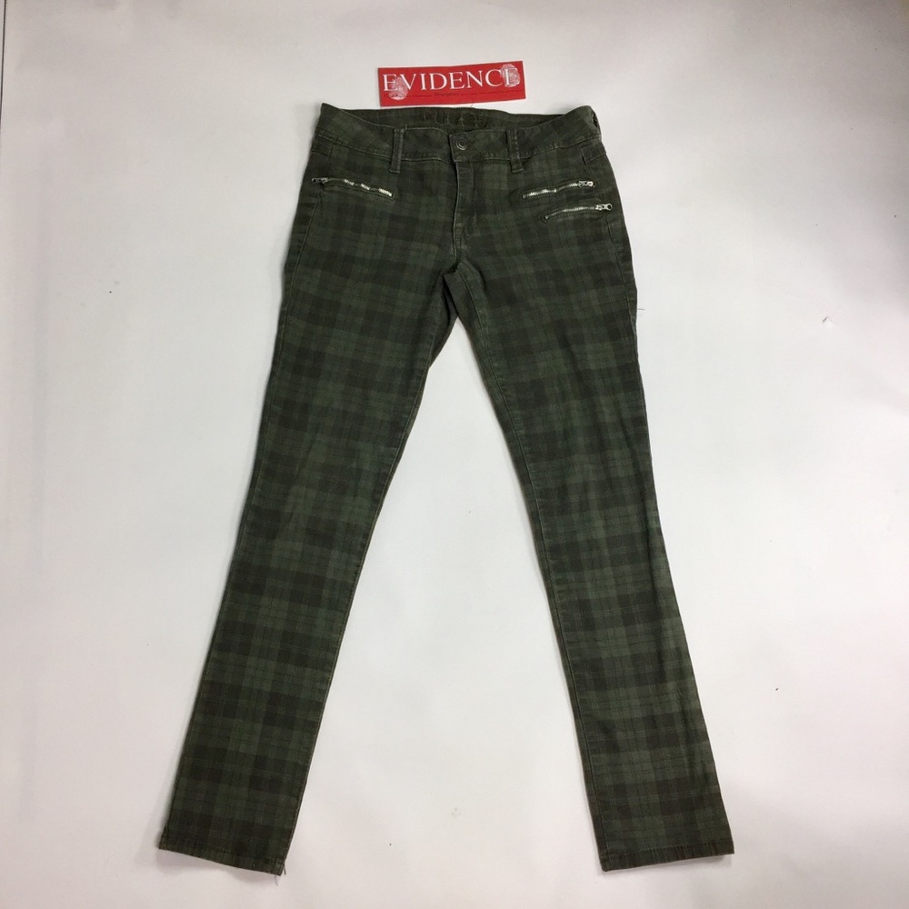 Green and Gray Plaid Pants